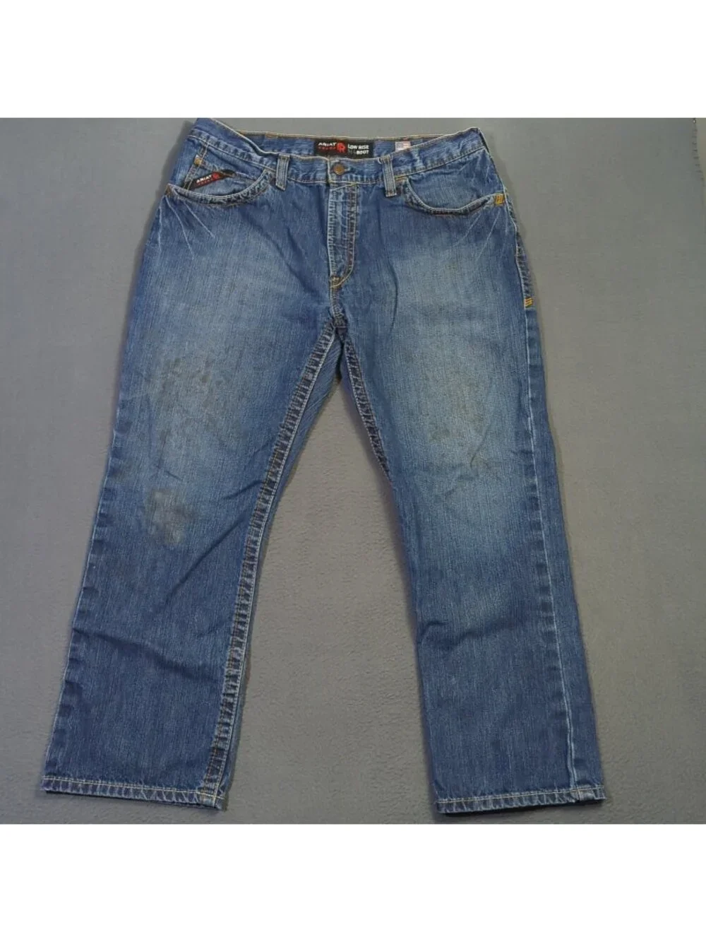 Ariat FR Jeans Mens 38x30 Fits 38x29 Blue M4 Relaxed Basic Boot Cut Denim Welder